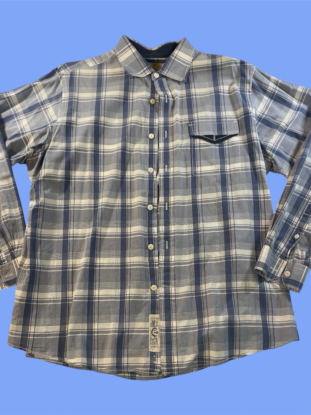 Daniel Cremieux Blue and White Plaid Button-Down Shirt